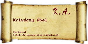 Krivácsy Ábel névjegykártya