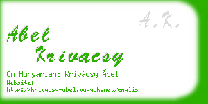 abel krivacsy business card